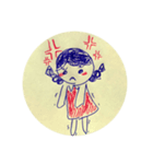 手描きのおんなのこ（個別スタンプ：3）