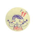 手描きのおんなのこ（個別スタンプ：4）