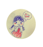 手描きのおんなのこ（個別スタンプ：5）