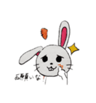 手書きのうさぎのスタンプ（個別スタンプ：1）