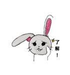手書きのうさぎのスタンプ（個別スタンプ：5）