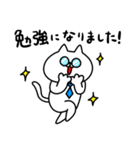 ビジネス白ネコ（個別スタンプ：19）