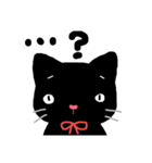 赤いリボンのくろねこさん（個別スタンプ：1）