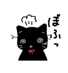 赤いリボンのくろねこさん（個別スタンプ：3）