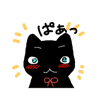 赤いリボンのくろねこさん（個別スタンプ：4）