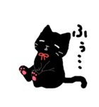 赤いリボンのくろねこさん（個別スタンプ：17）