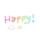 使いやすい！カラフル手書き文字（個別スタンプ：3）