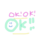 使いやすい！カラフル手書き文字（個別スタンプ：15）