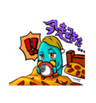 青いお魚 にせあぐスタンプ（個別スタンプ：8）