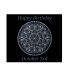 【お誕生日】10月 Flower of Life / 黒背景（個別スタンプ：4）