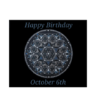 【お誕生日】10月 Flower of Life / 黒背景（個別スタンプ：7）