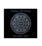 【お誕生日】10月 Flower of Life / 黒背景（個別スタンプ：9）
