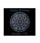 【お誕生日】10月 Flower of Life / 黒背景（個別スタンプ：18）