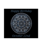 【お誕生日】10月 Flower of Life / 黒背景（個別スタンプ：23）