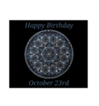【お誕生日】10月 Flower of Life / 黒背景（個別スタンプ：24）