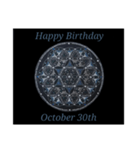 【お誕生日】10月 Flower of Life / 黒背景（個別スタンプ：31）