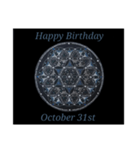 【お誕生日】10月 Flower of Life / 黒背景（個別スタンプ：32）