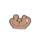 カフェラテ色のクマ（個別スタンプ：3）