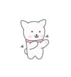 かわいい白い子犬 (絵バージョン)（個別スタンプ：5）