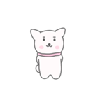 かわいい白い子犬 (絵バージョン)（個別スタンプ：6）