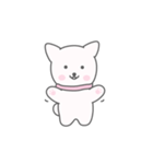 かわいい白い子犬 (絵バージョン)（個別スタンプ：9）