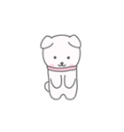 かわいい白い子犬 (絵バージョン)（個別スタンプ：21）