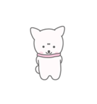 かわいい白い子犬 (絵バージョン)（個別スタンプ：24）