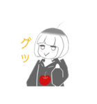 V字笑顔のりんごちゃん（個別スタンプ：1）