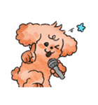 あるふわふわした犬とタピオカ好きの女の子（個別スタンプ：3）