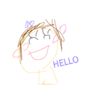 女の子が描く落書きスタンプ（個別スタンプ：1）