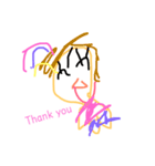 女の子が描く落書きスタンプ（個別スタンプ：9）