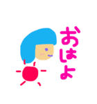 れいんぼーな顔。（個別スタンプ：1）
