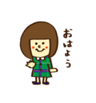 ガーリーおかっぱ女子（個別スタンプ：1）