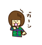 ガーリーおかっぱ女子（個別スタンプ：21）