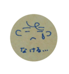 クラフト紙に青ペン（個別スタンプ：5）