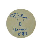クラフト紙に青ペン（個別スタンプ：7）