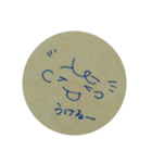 クラフト紙に青ペン（個別スタンプ：9）