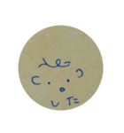 クラフト紙に青ペン（個別スタンプ：11）