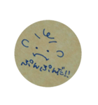 クラフト紙に青ペン（個別スタンプ：17）
