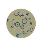 クラフト紙に青ペン（個別スタンプ：21）