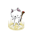 勇者を目指す猫と仲間たち。魔法使い（個別スタンプ：34）