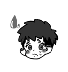 モノクロあいさつ（個別スタンプ：4）