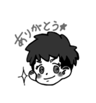 モノクロあいさつ（個別スタンプ：6）