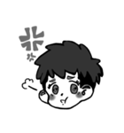モノクロあいさつ（個別スタンプ：7）