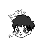 モノクロあいさつ（個別スタンプ：10）