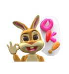 キュートなうさぎ ＆ 風船文字 3D（個別スタンプ：3）