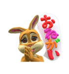 キュートなうさぎ ＆ 風船文字 3D（個別スタンプ：6）