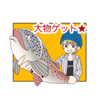 釣りガールとゆかいなお魚たち（個別スタンプ：3）