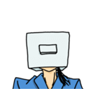 ロボな頭をつけた人。（個別スタンプ：20）