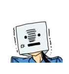 ロボな頭をつけた人。（個別スタンプ：30）
